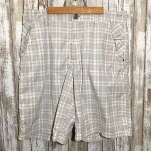 Lululemon Kahuna Plaid Khaki Shorts 34